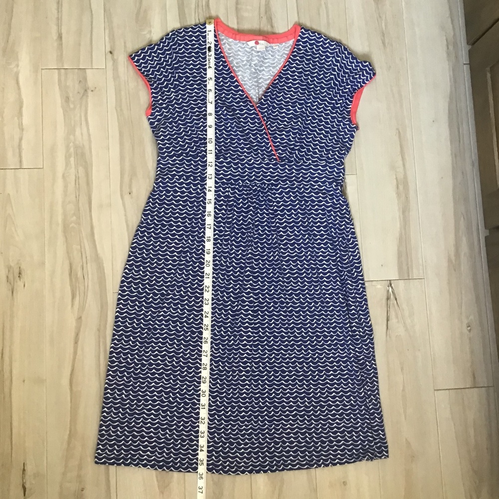 Boden Summer Dress Women’s 8 Petite Blue White Coral Like New - Picture 10 of 15